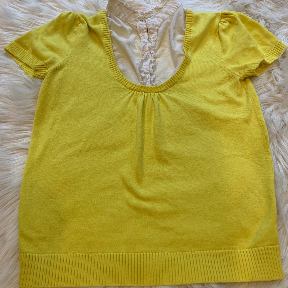 Two in one shortsleeved sweater blouse